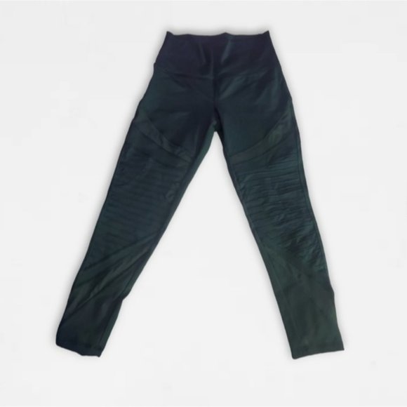 Aerie- Chill Play Move High Waisted Moto Ribbed Mesh Ankle Legging- M - Picture 4 of 10